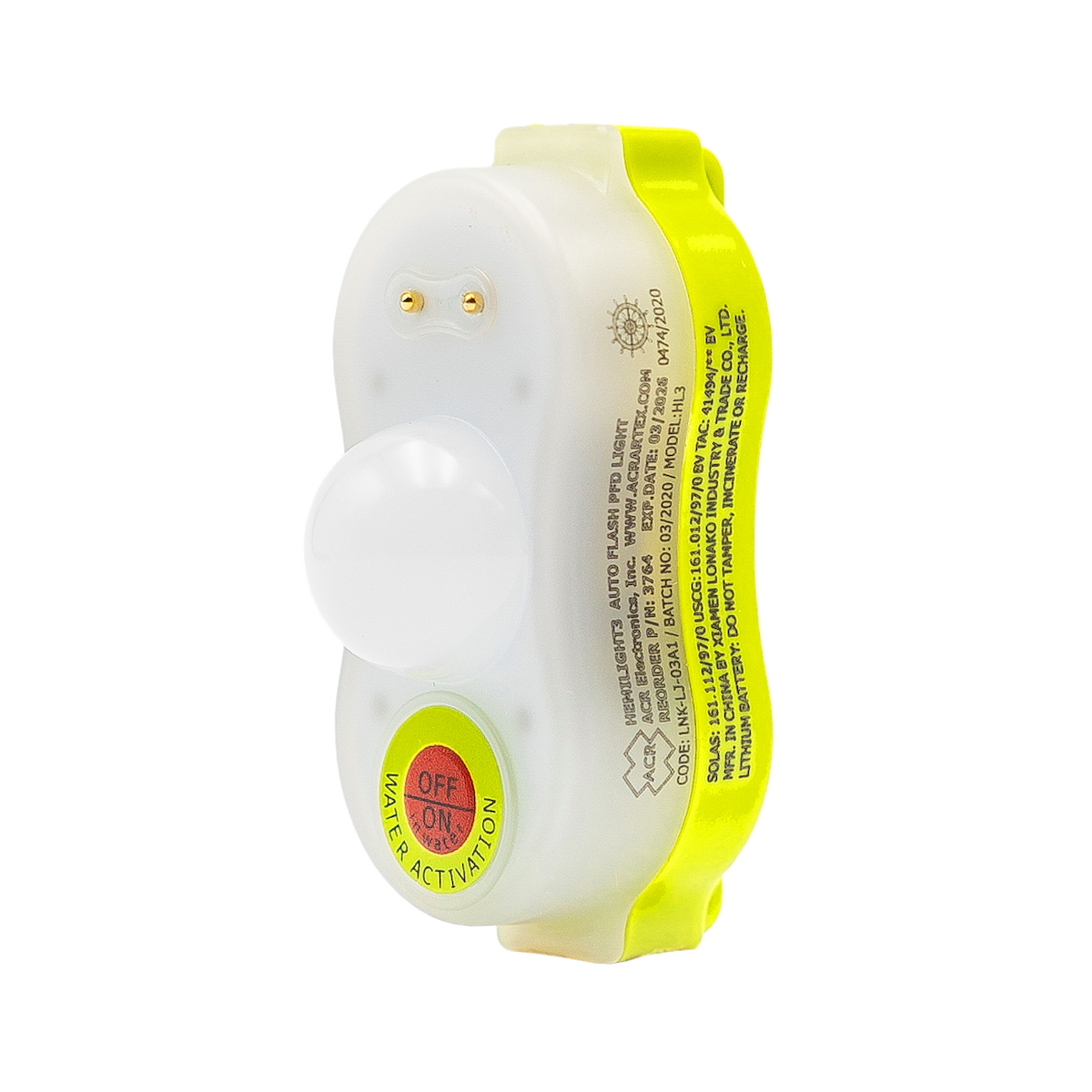 ACR Electronics Man Overboard Locator, HemiLight3, LED Flashlight/Strobe, 20 Hours Operational Life - 3764.1