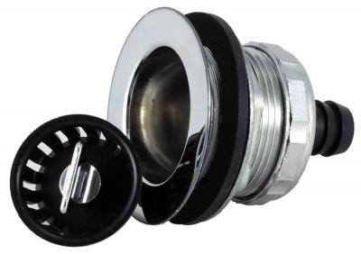 JR Products Sink Strainer, Fits 2 in Drain Outlet, Die Cast Steel - 9490-217-022