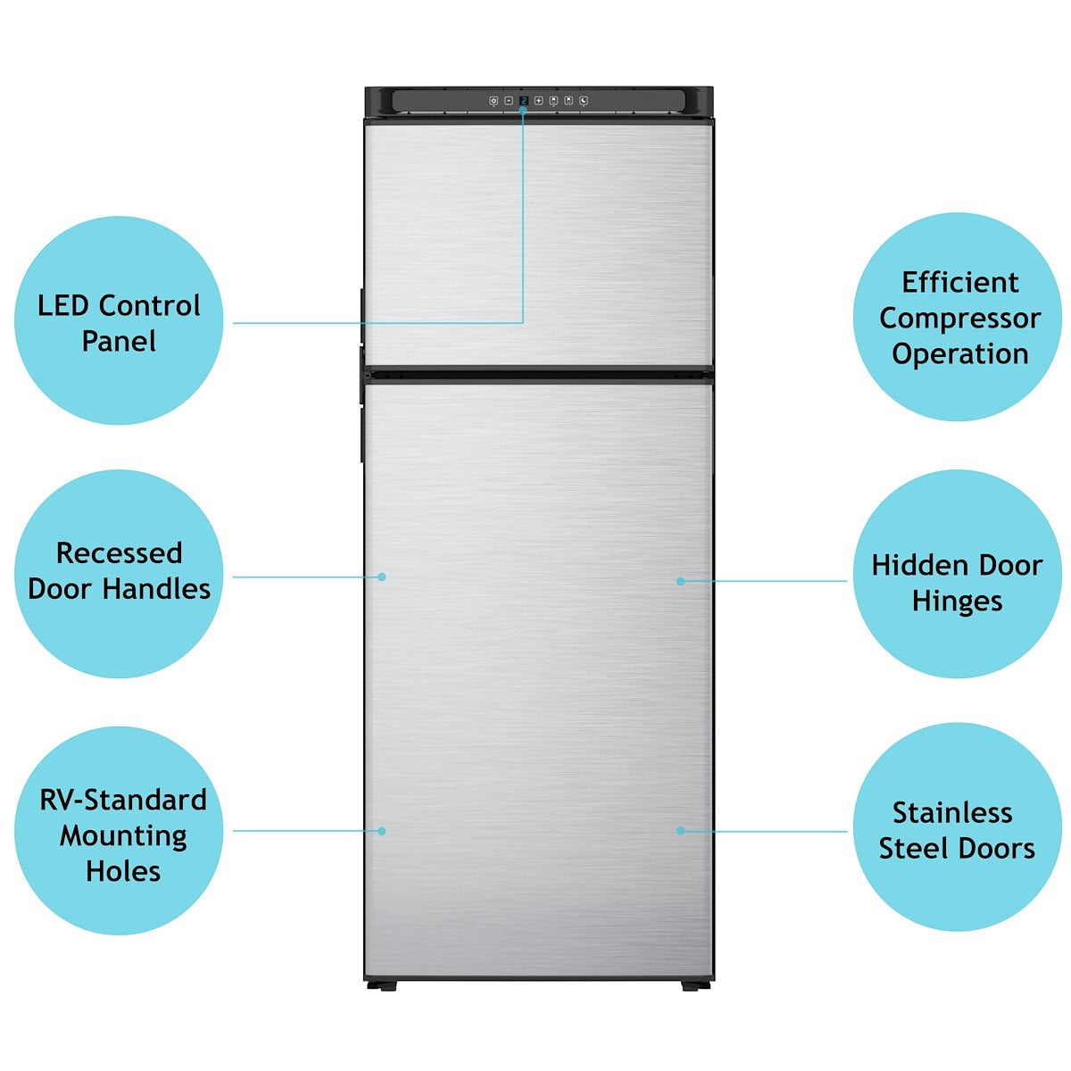 Thetford/ Norcold Refrigerator, Dual Compartment 2 Door Refrigerator With Freezer, 10 Cubic ft, 5.7 amp/12 V DC - 51139