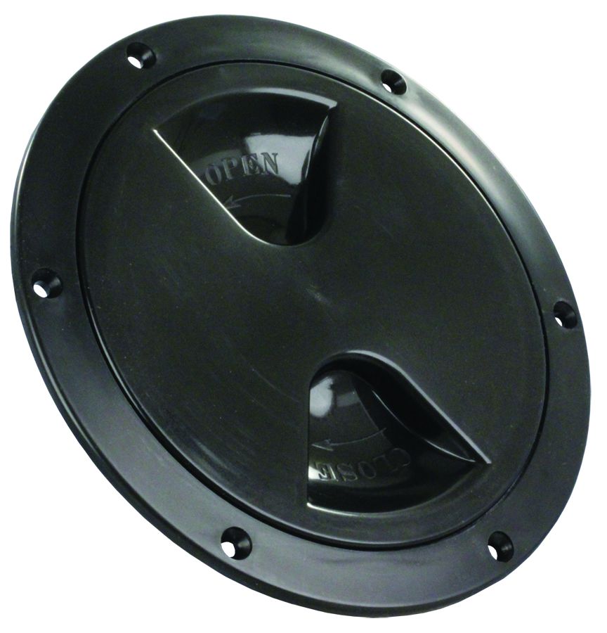 JR Products Access Door, 4.45 in Cutout Diameter, 5.12 in Outside Diameter, Black - 31015