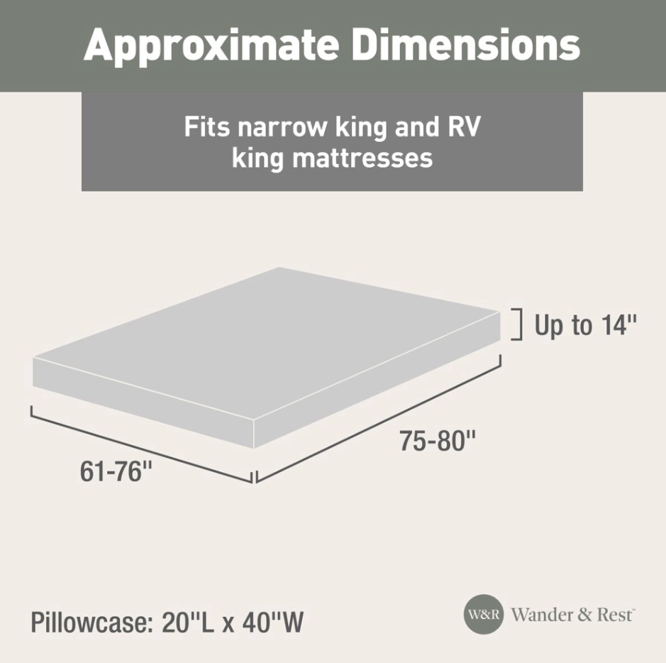 Lippert Bed Sheet, Fits Up To 14 in High Mattress - 2024121141