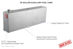 RDS Tanks Liquid Transfer Tank, 45 gal Capacity, 9-1/2 in Length x 57 in Width x 20 in Height, Aluminum - 71083