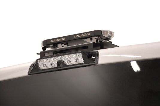 Putco Warning Light Mount, For Putco Hornet 16 in Stealth Rooftop LED Strobe Warning Light, Powder Coated Black, Aluminum - 950001