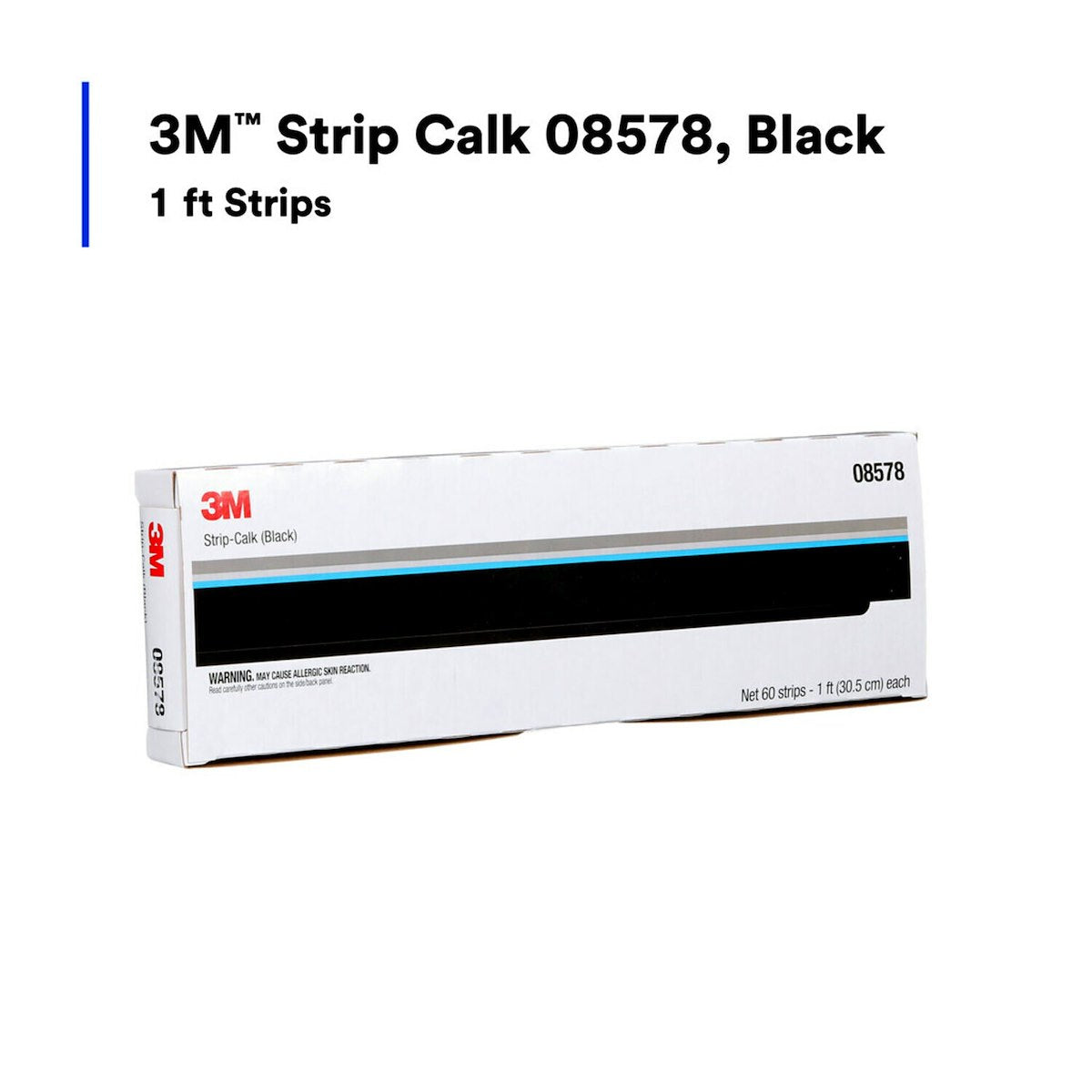 3M Body Seam Sealer, Black, 12 in Strips, Box Of 60 - 08578