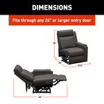 Lippert Chair, Heritage Theater Series, 27-1/2 in Width x 35 in Depth x 39 in Height Overall, 64 in Reclining Depth - 2024044108