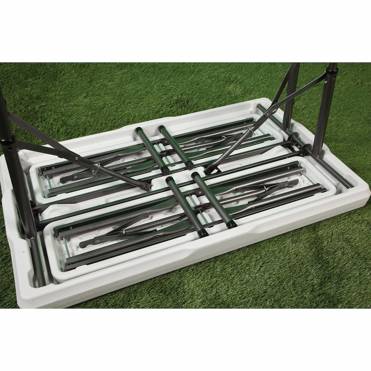 Faulkner Table, 220 lb Weight Capacity For Table/440 lb Weight Capacity For Bench, White, With 1 Table And 2 Benches - 69863