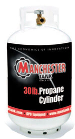 Manchester Tank Propane Tank, 30 lb Capacity, White - 1160TCTH.5