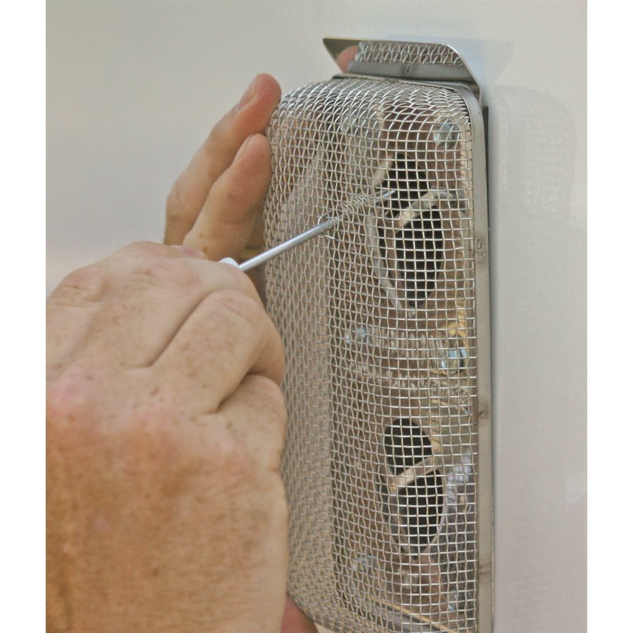 Camco Bug Screen - RV Appliance, 7-1/2 in Length x 4-1/8 in Width x 1-5/16 in Depth, Stainless Steel, Model FUR100 - 42140