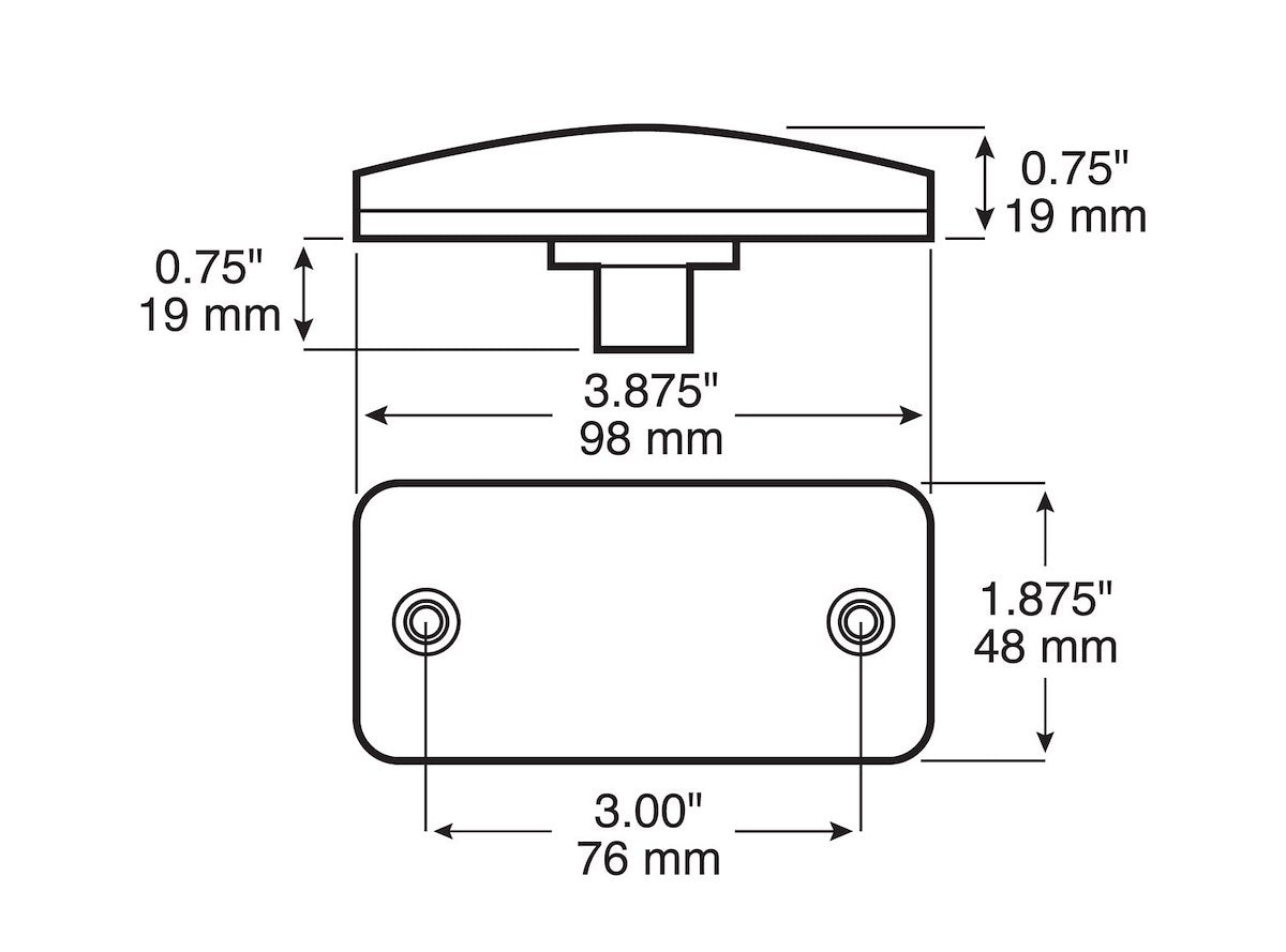 Peterson Manufacturing Clearance Light, Incandescent, 3-7/8 in Length x 1-7/8 in Width x 3/4 in Height - V2548A