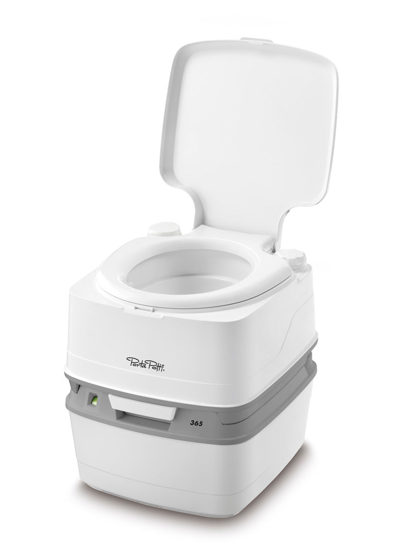 Thetford/ Norcold Toilet, Porta Potti  365, 4.0 gal Fresh Water Tank And 5.5 gal Waste Water Tank, White/Medium Gray - 50281