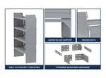 Holman Van Storage System Shelf Unit, EZ Series, 32 in Width x 46 in Height x 14 in Depth, Tapered End Panels - 48320