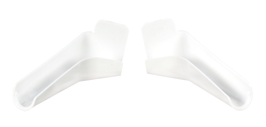 JR Products Drip Rail Gutter Spout, Fits Gutter Rails Up To 1-1/16 in Wide, Polar White, Set Of 2 - 655-FLEX-PW-A