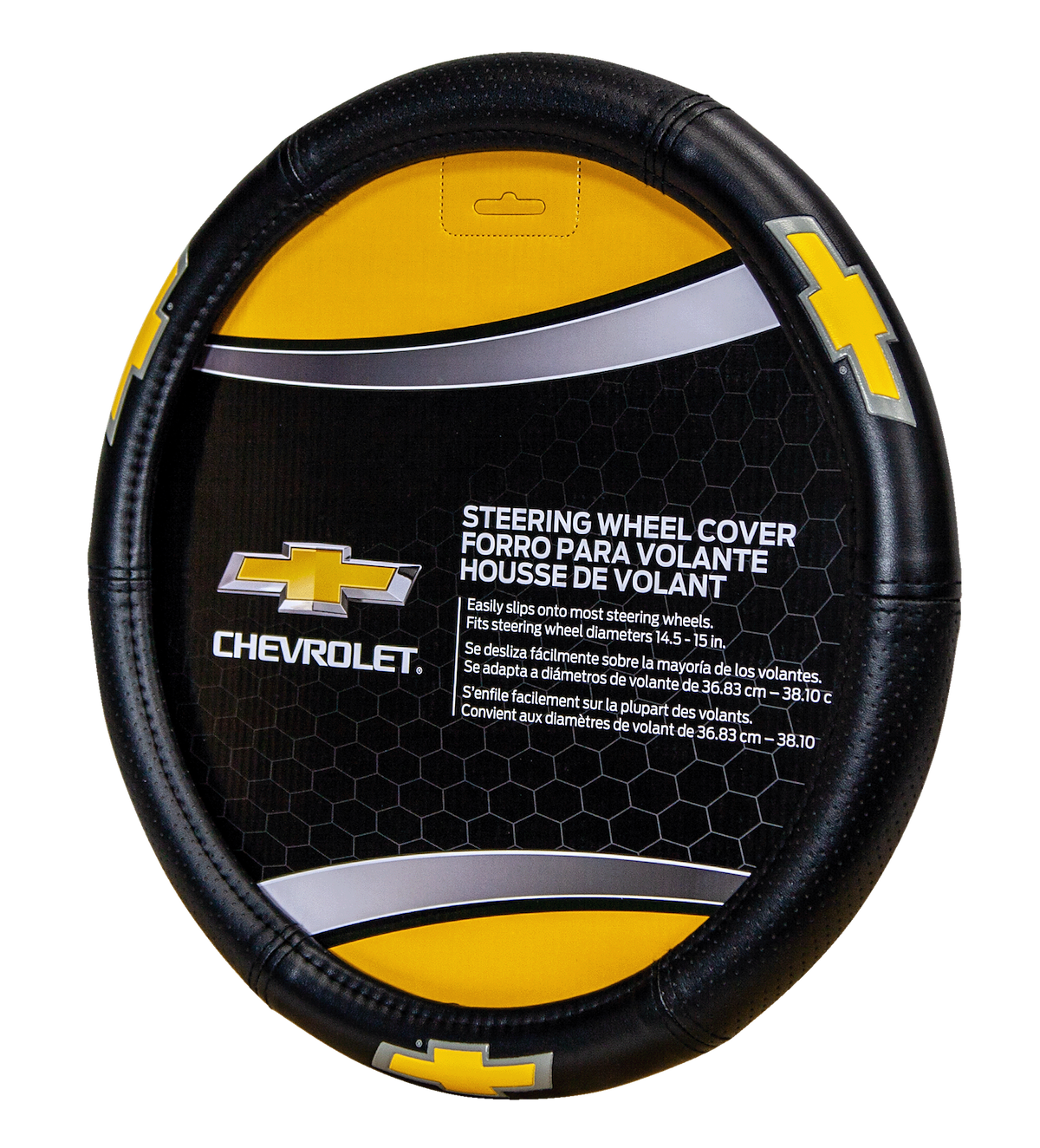 Plasticolor Steering Wheel Cover, Elite Series, For 14-1/2 To 15-1/2 in Wheels, Black - 006727R03
