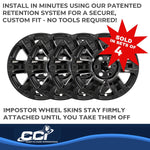 Coast2Coast Wheel Skin, 18 in, 6 Spokes, Gloss Black, Set Of 4 - IWCIMP403BLK