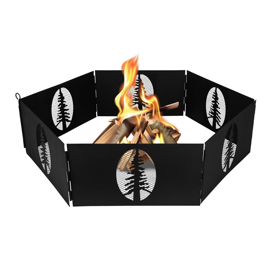 Camco Fire Ring, 27 in Diameter, 6 Piece Hinged Design, Steel - 51091