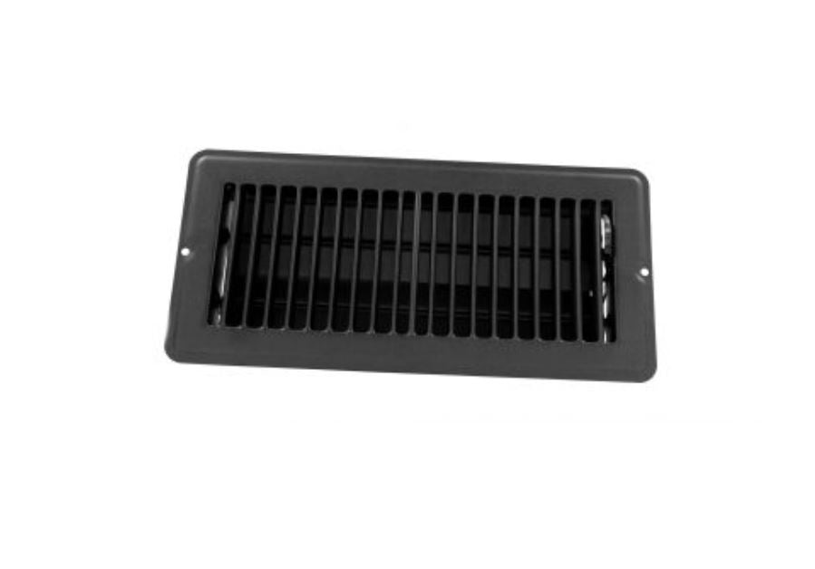 JR Products Heating/Cooling Register, 4 in Width x 10 in Length, 5-9/16 in Width Overall x 11-1/2 in Length Overall, Black - 02-29175