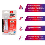 3M Adhesive Sealant, 3M 5200 Fast Cure, 1 oz Tube, White - 06535
