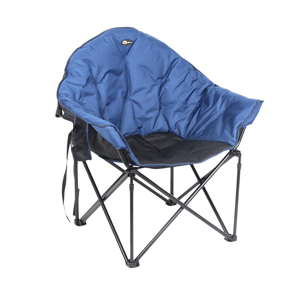 Faulkner Camping Chair, 300 lb Weight Capacity, Blue/Black, 3/4 in Steel Tubing With Polyester Padding/Polyester Fabric - 49575H