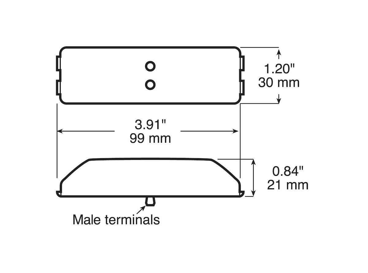 Peterson Manufacturing Clearance Light, Incandescent, 3.91 in Length x 1.20 in Width x 0.84 in Height - V154A