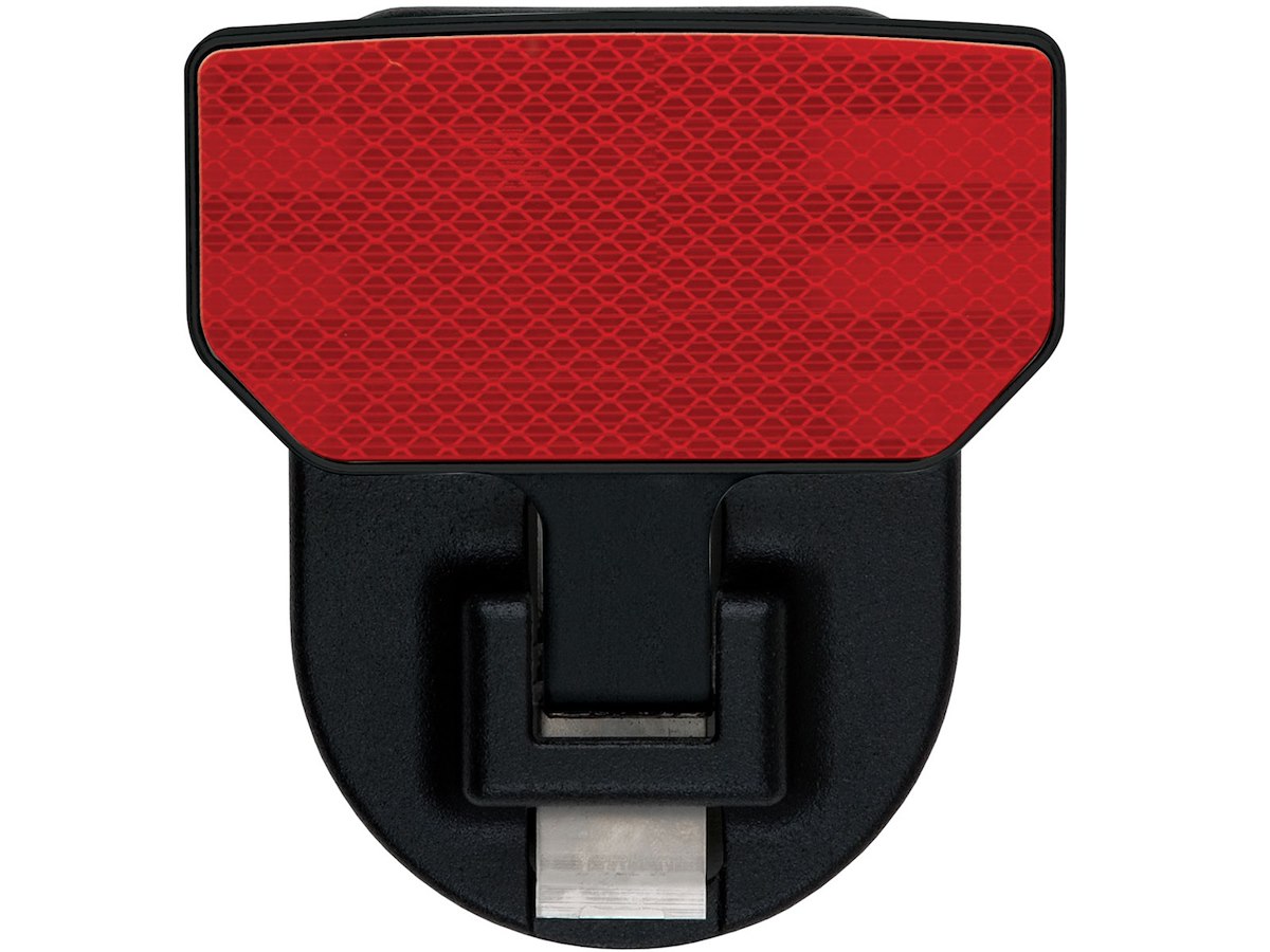 Carr Truck Step, 2 in Receiver Hitch Mount, 650 lb Capacity, Black With Diamond Tread Aluminum Step/Red Reflector - 183242
