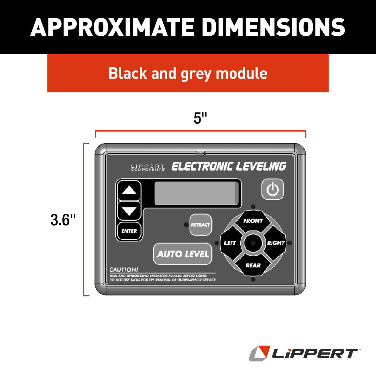 Lippert Leveling System Touchpad, Black And Gray, 3.6 in Length x 5 in Width - 421484