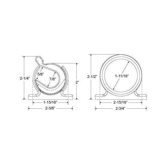 Taco Fishing Rod Holder, 316L Stainless Steel - F16-2700-1