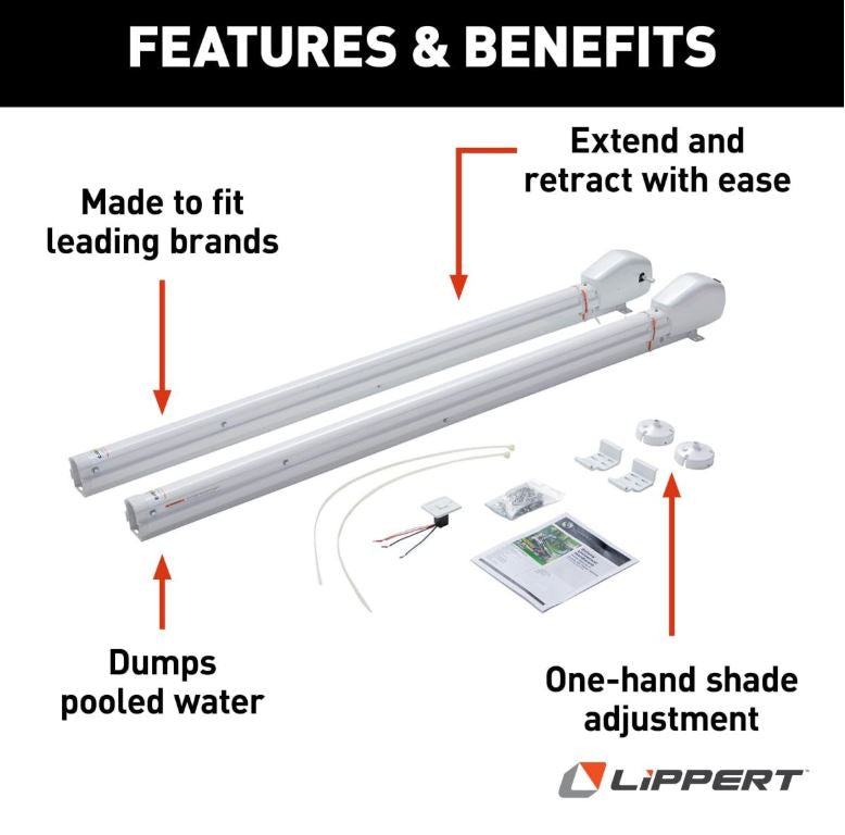 Lippert Awning Arm, Solera  3000 Series, 12 V, Short/63 in Arm Size - 2023052357
