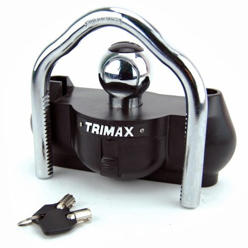 Trimax Locks Trailer Hitch Lock, Fits 1-7/8 in/2 in And 2-5/16 in Couplers, Black, Steel Shackle/Ballistic Grade Nylon Body - UMAX100