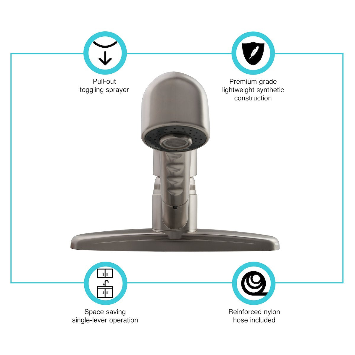 Dura Faucet Faucet, 3 Hole Application - DF-PK100-SN