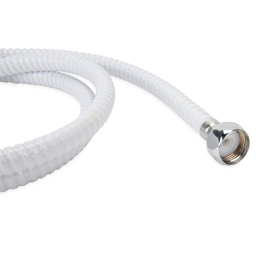 Camco Shower Head Hose, 60 in Length, Fits Standard 1/2 in Shower Arm, White - 43717