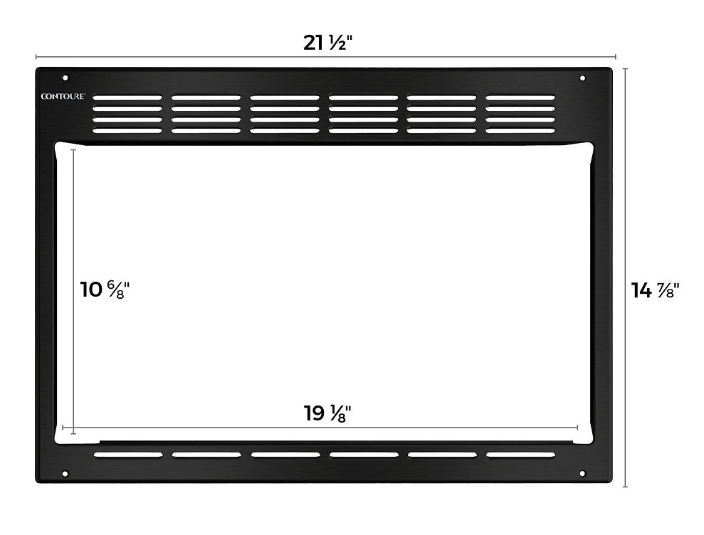 Contoure Microwave Oven Trim Kit, Use With Microwave Oven Model RV-980B, 21-1/2 in Width x 14-7/8 in Height, Black - RV-TRIM9B