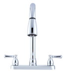 Dura Faucet Faucet, 15 in Pull Down Spout, 2 Teapot Designer Handle, Chrome Plated/Plastic - DF-PK350L-CP