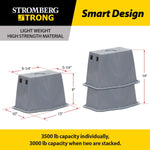 Stromberg Carlson Leveling Jack Foot Pad, 5-1/4 in x 9-1/4 in Stabilizer Pad, 10 in x 13 in Footprint, 8 in Height/14 in Stacked - JBP-813.1