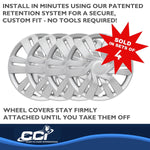 Coast2Coast Wheel Cover, 15 in, 6 Double Spoke, Set Of 4 - IWC53415S