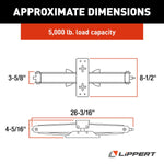 Lippert Leveling Jack, 5000 lb Capacity Per Jack, 24 in Lift Height, Steel, Set Of 2 - 285326
