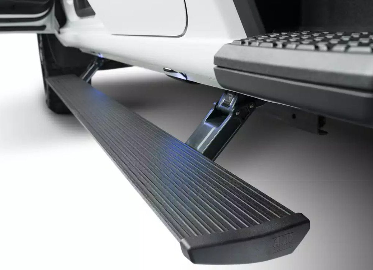 AMP Research Running Board, Textured Powder Coated, Black, Die Cast Aluminum - 76365-01A