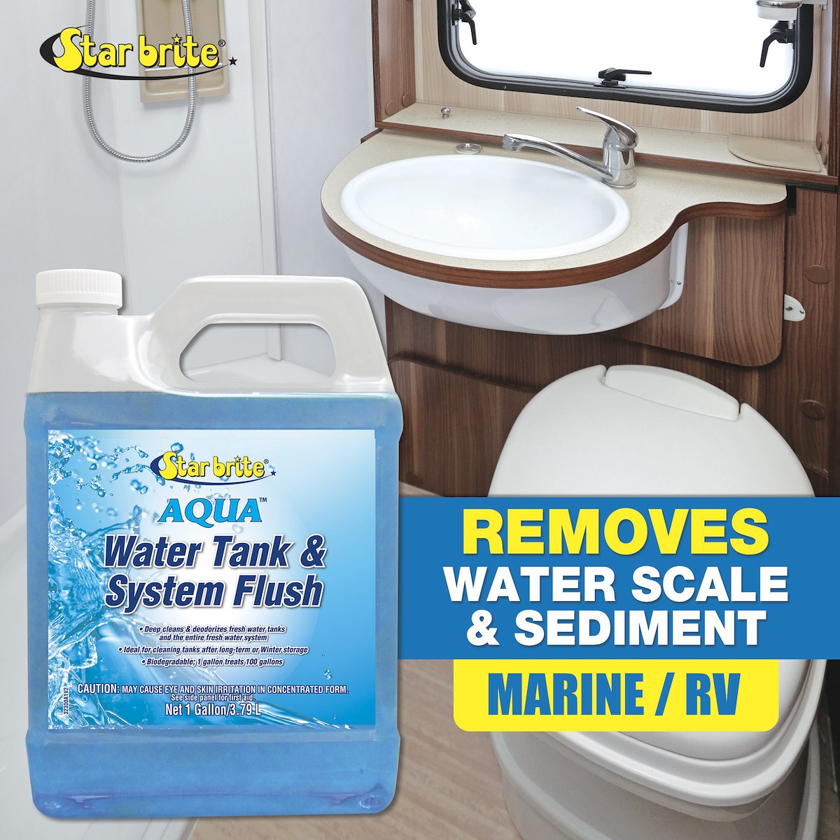 Star Brite Fresh Water System Cleaner, 1 gal Solution Cleans Up To 100 gal Of Water, 1 gal Jug, Pack of 4 - 032300