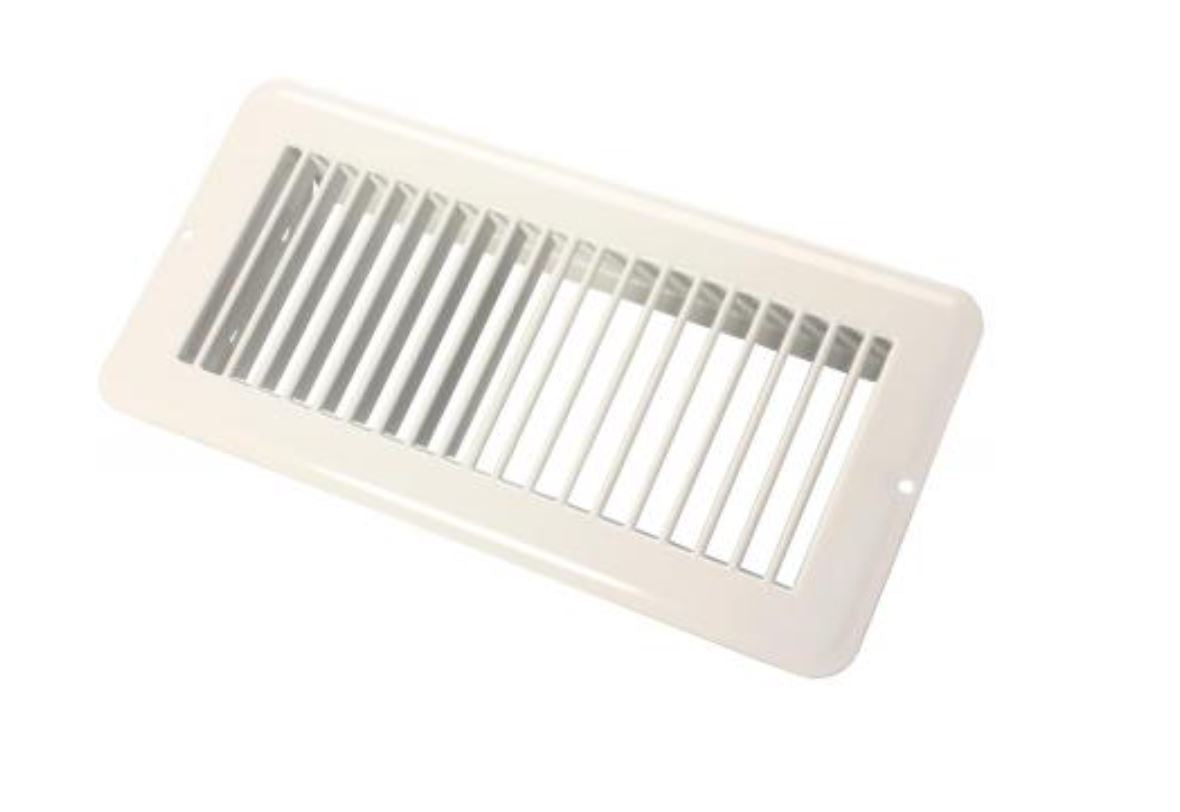 JR Products Heating/Cooling Register, 4 in Width x 10 in Length, 5-9/16 in Width Overall x 11-1/2 in Length Overall, White - 02-28985