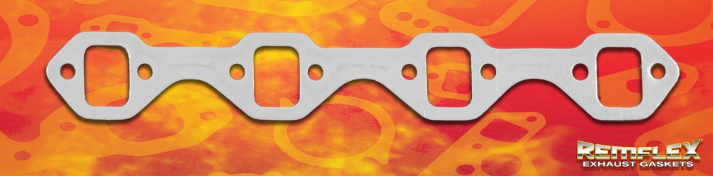 Remflex Exhaust Gaskets Exhaust Header Gasket, 1-1/8 in X 1-1/2 in Square Port Size, Set Of 2 - 3003