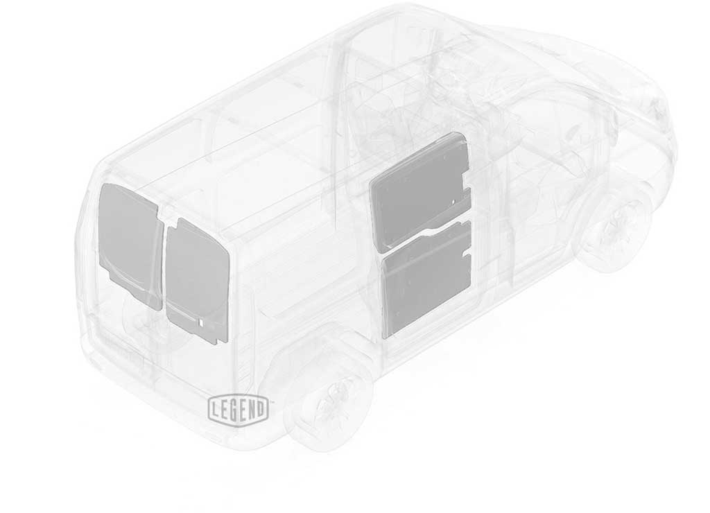 Legend Fleet Transit High Roof Door Liner, Light Grey for 2015-2025 Ford Transit-150, Transit-250, Transit-350 and Transit-350 HD - 07F00-20-H - image 3