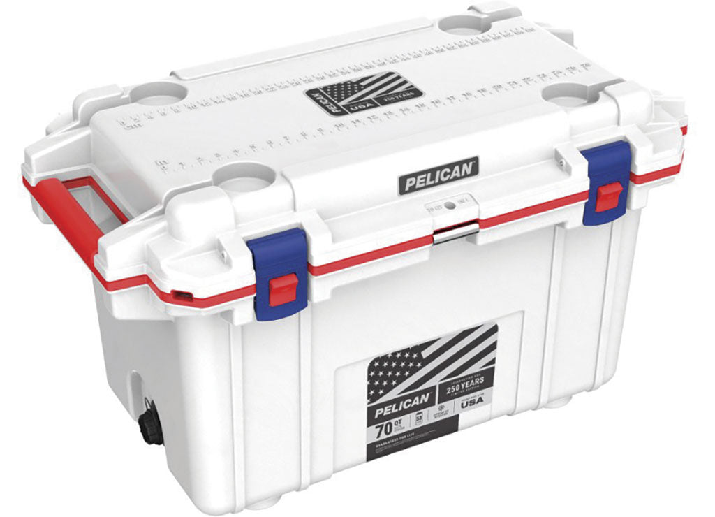 Pelican 70 qt Personal Cooler AMERICANA250 Rd/White - 70Q-6-AMERICANA250 - image 4