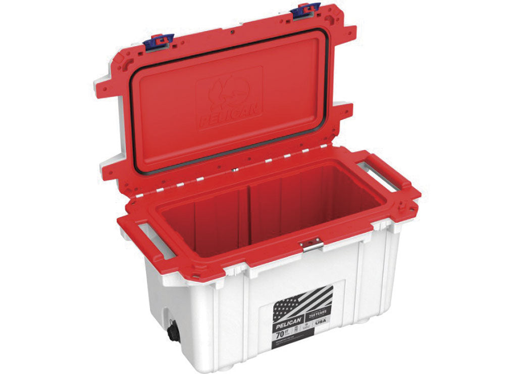 Pelican 70 qt Personal Cooler AMERICANA250 Rd/White - 70Q-6-AMERICANA250 - image 3