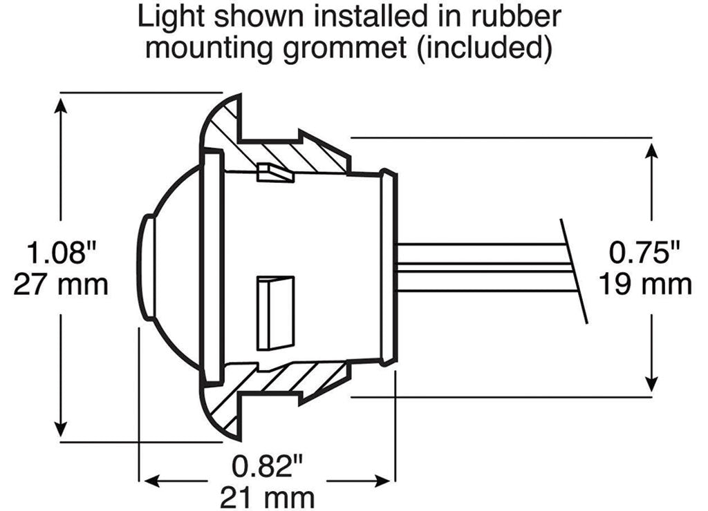 Peterson Manufacturing 3/4 in Pc-Rated LED Clearance, Side Marker Light Amber - V177A - image 2