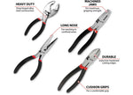 Performance Tool Pliers Set With Slip Joint, Long Nose & Linesman, 4-Piece - W1783 - image 2