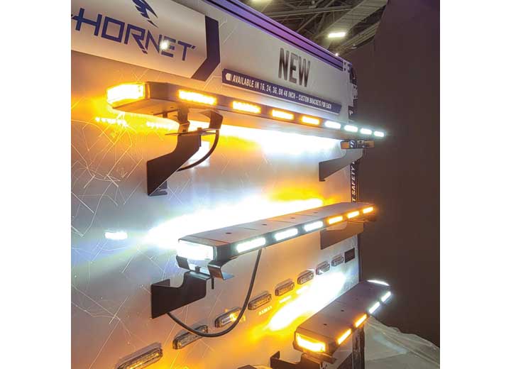 Putco Tri-Hornet LED Stealth Rooftop Strobe Light Bar, 24" Tri-Color Strobe Light, Amber, White and Blue, Amber, Blue - 950224 - image 6