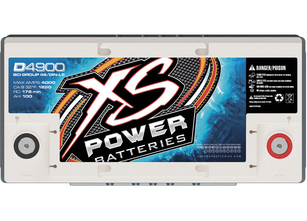 XS Power 12V Bci Group 49 AGM Battery, Max Amps 4,000A, Ca: 1075 Ah: 80, 3000W and 4000W - D4900 - image 3