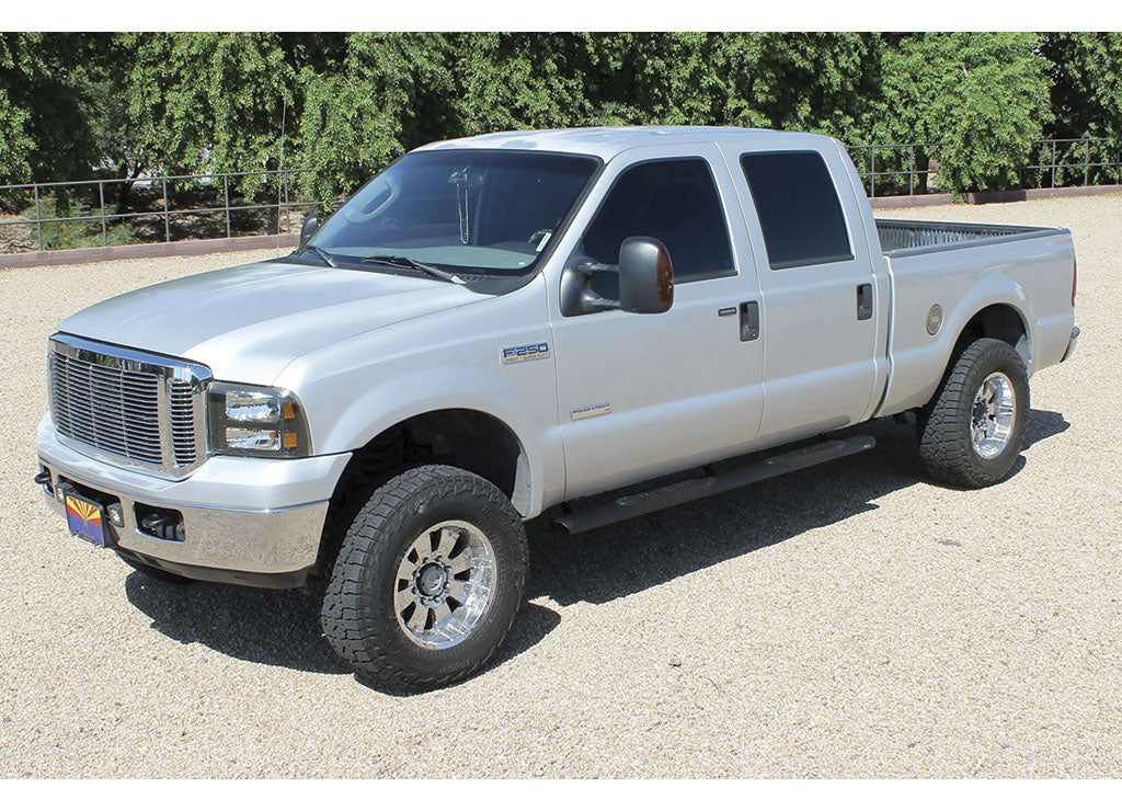 Raptor Series 1999-2016 F-250, F-350 Super Duty Crew 5 in Oval Style Slide Track Running Boards Black Textured Aluminum - 2003-0344BT - image 8