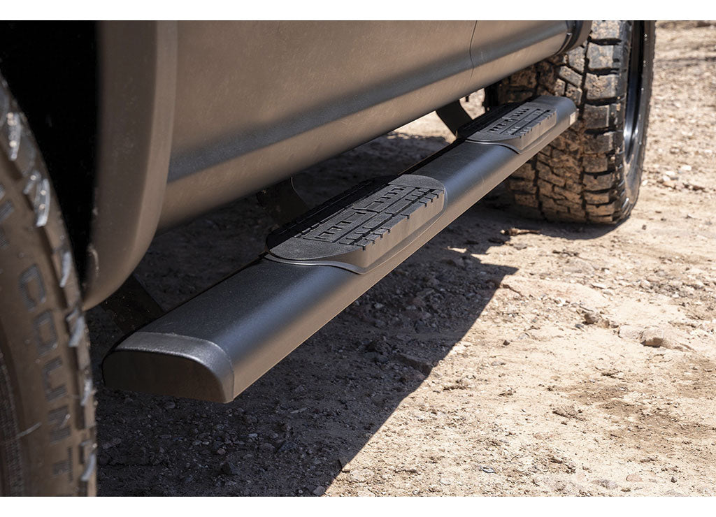 Raptor Series 1999-2016 F-250, F-350 Super Duty Crew 5 in Oval Style Slide Track Running Boards Black Textured Aluminum - 2003-0344BT - image 5