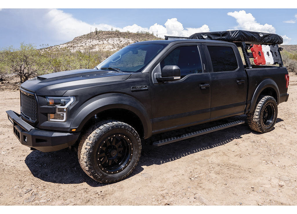 Raptor Series 2019-2026 Ram 1500 Crew Cab 6.5 in Sawtooth Slide Track Running Boards Black Textured Aluminum, Aluminum - 2102-0602BT - image 5
