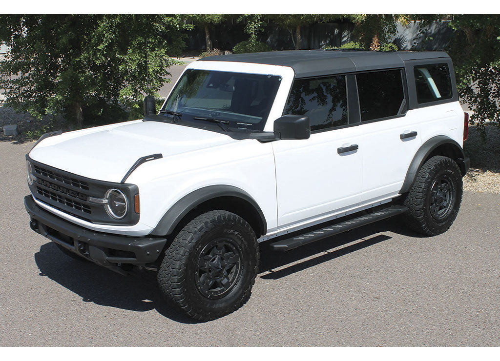 Raptor Series 2021-2026 Bronco 4-Door 5 in OEM Style Full Tread Slide Track Running Boards Black Textured Aluminum - 2203-0388BT - image 3